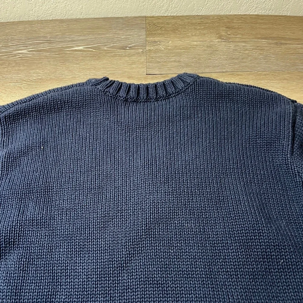 Brandy Melville Sweater Mens XS Navy Blue American Flag Knit Pullover MNJ225